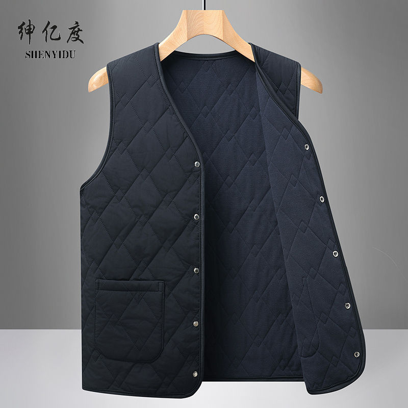 12564393.[主推]冬季中老年男士羊毛加绒加厚棉服马甲爸爸冬装外套爷爷装