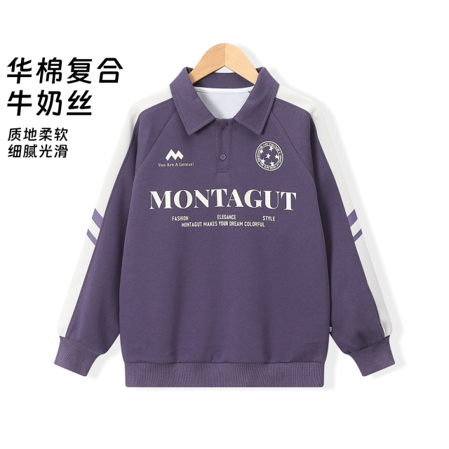12566010.【美式复古休闲卫衣】男女童POLO衫春秋款大童初高中生上衣