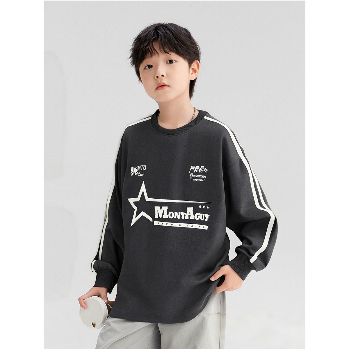 12566238.条纹卫衣男大童春秋新款日系复古cityboy青少年初中生外套