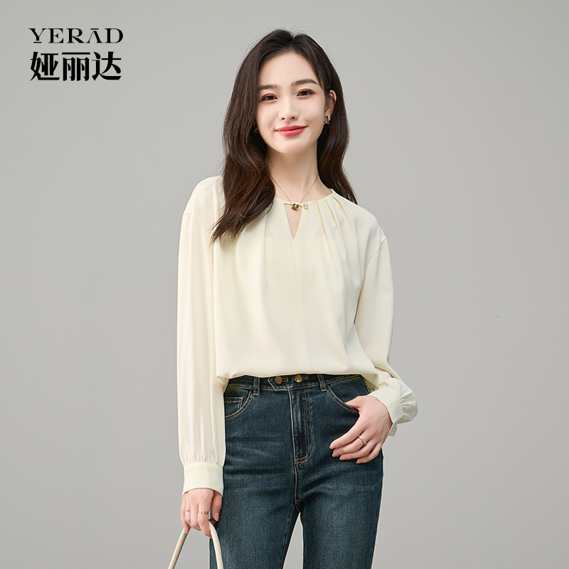 12572534.【娅丽达】高级感小众衬衫女气质通勤百搭休闲衬衣女