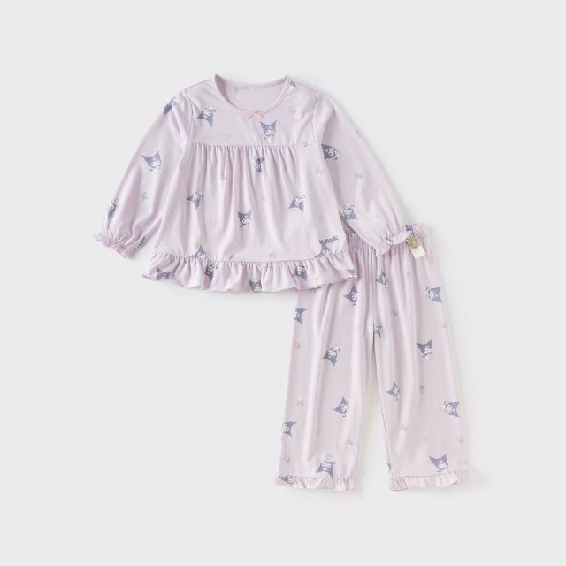 12584060.库洛米联名戴维贝拉女童家居服套装秋季儿童莫代尔睡衣抗菌