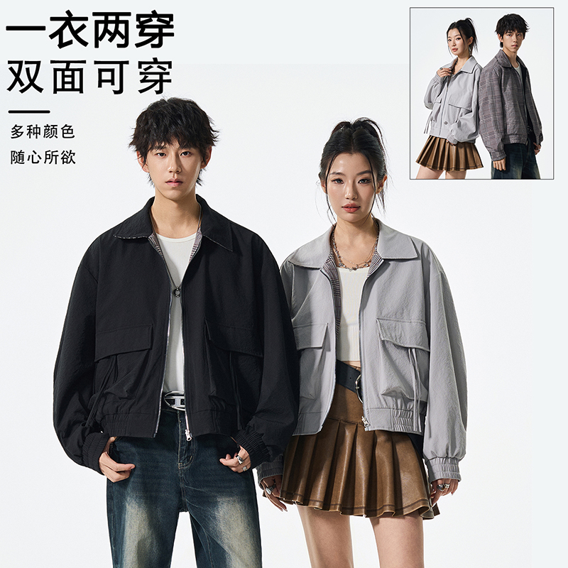 12589863.衣仕梵秋冬新款男式潮牌双面穿翻领百搭夹克【衣仕梵男装QD】