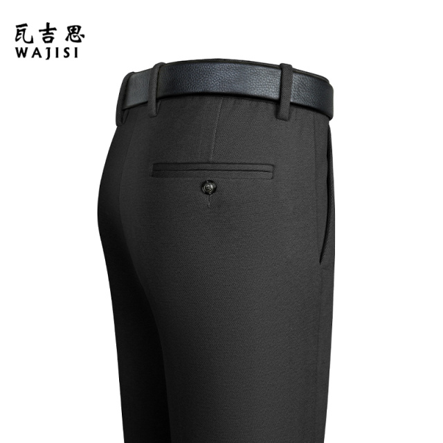 12595019.春秋新款商务休闲百搭男士长裤舒适透气经典有型垂顺亲肤休闲裤