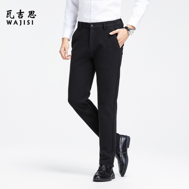 12595015.春秋新款绵羊毛垂顺有型男士休闲裤挺括有型日常舒适百搭长裤男