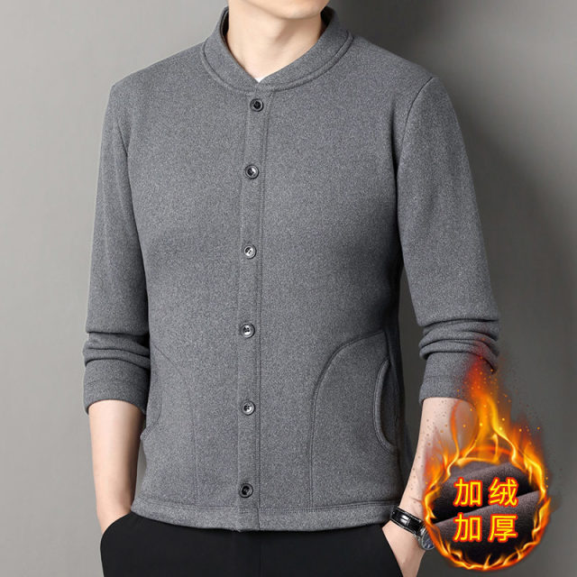 12607860.秋冬季男士休闲加绒加厚保暖棉服外套百搭保暖衣