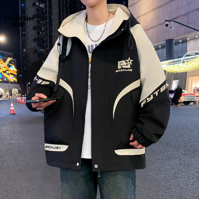 12611805.【飞零】2026春秋季爆款青少年连帽夹克男港风潮流宽松外套
