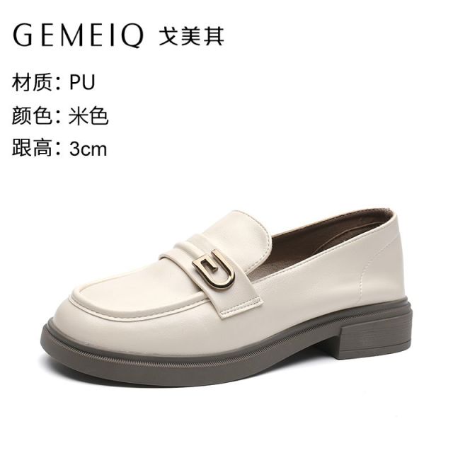 12625752.戈美其春秋女士简约单鞋增高显高气质小皮鞋百搭裙子颜值仙女鞋子
