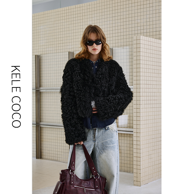 13732569.kele coco【礼盒发货】时髦两面穿进口托斯卡纳皮毛一体皮草