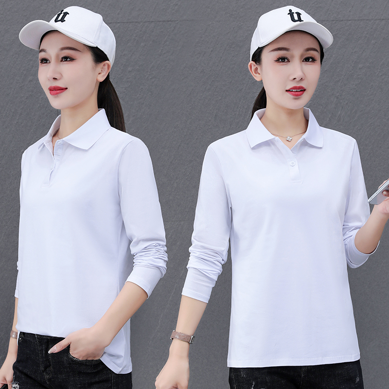 12624021.7-CY春秋新款女款翻领休闲纯色基础款百搭长袖T恤【7-CY女装QD】