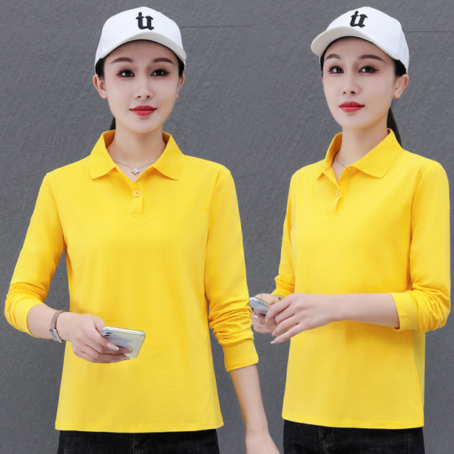 12624028.衣仕梵春秋新款女式翻领休闲纯色基础款百搭长袖T恤【衣仕梵女装QD】
