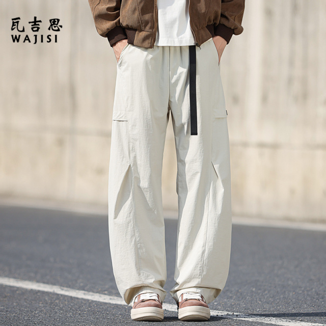 12625882.春秋新款美式伞兵裤男士裤子潮流宽松直筒阔腿痞帅休闲百搭长裤
