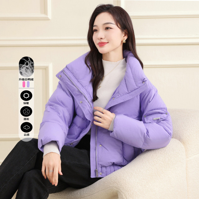 12664979.【鸭绒羽绒服】冬季短款时尚休闲百搭女式外套