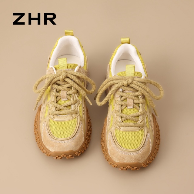 13751621.【ZHR则则】阿甘鞋圆头系带厚底女鞋[猪巴戈+TPU+网布]