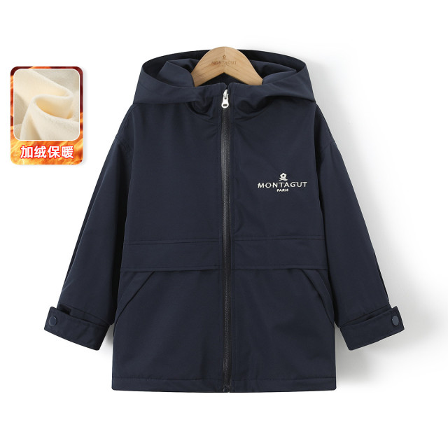 12652112.【户外软壳薄绒外套】男女童2025秋季新款中大童防风防水风衣