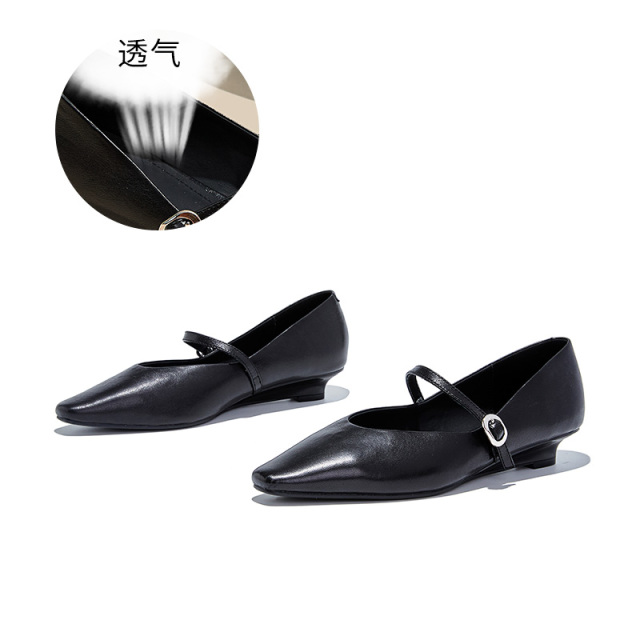 12653382.墨斯本头层羊皮玛丽珍鞋新款浅口设计感小众女鞋不累脚时装单鞋12162
