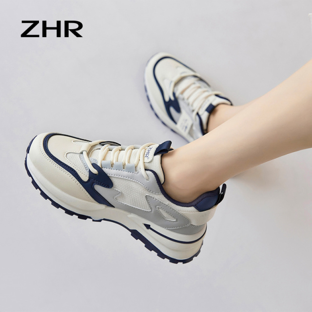 12736054.【ZHR则则】阿甘鞋[短毛绒]圆头系带厚底女鞋[PU+网布]