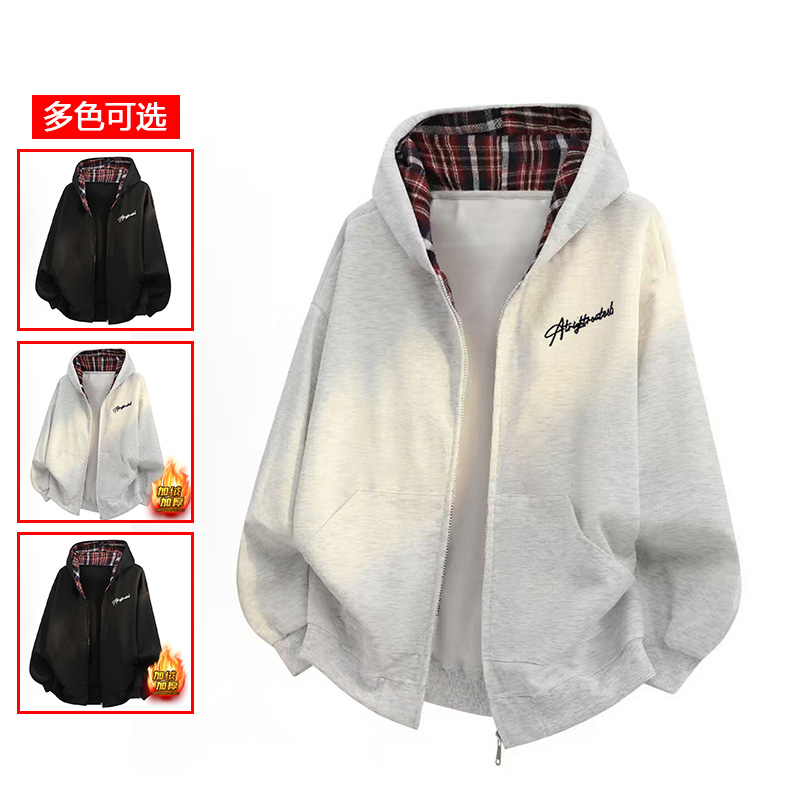 12665117.衣仕梵春秋新款男式潮牌开衫百搭卫衣【加绒可选】【衣仕梵男装QD】