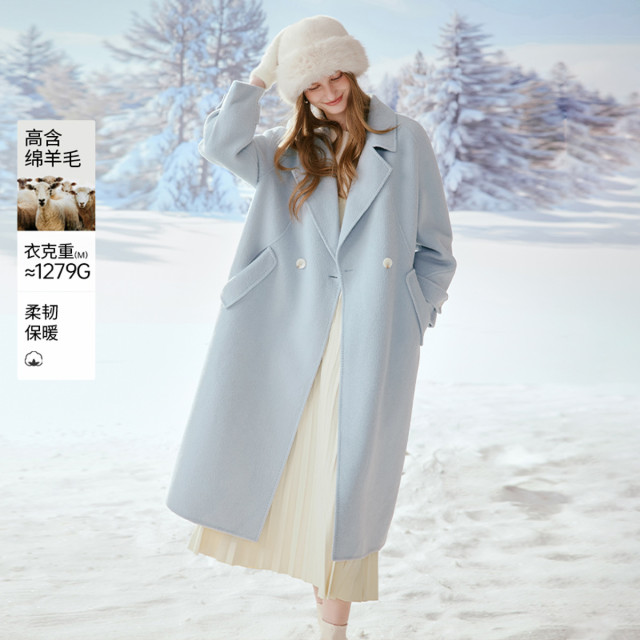 12683392.2025冬装双面呢羊毛大衣女呢子过膝中长韩系毛呢外套