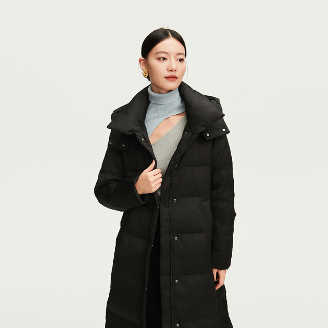 12669779.【商场同款】艾莱依复古新中式盘扣腰带收腰羽绒服女长款可脱卸帽鸭绒服