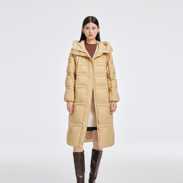 12669806.【商场同款】艾莱依双线格连帽羽绒服商场同款连帽设计防风保暖时尚简约风外套