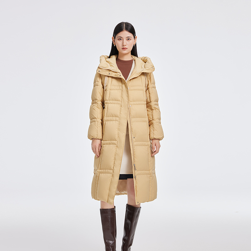 12669806.【商场同款】艾莱依双线格连帽羽绒服商场同款连帽设计防风保暖时尚简约风外套