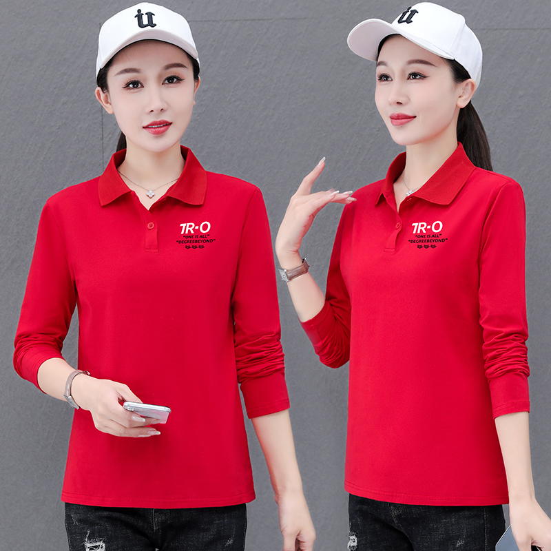 12694673.淘贝鼠春秋新款女式洋气减龄百搭POLO衫【淘贝鼠女装QD】