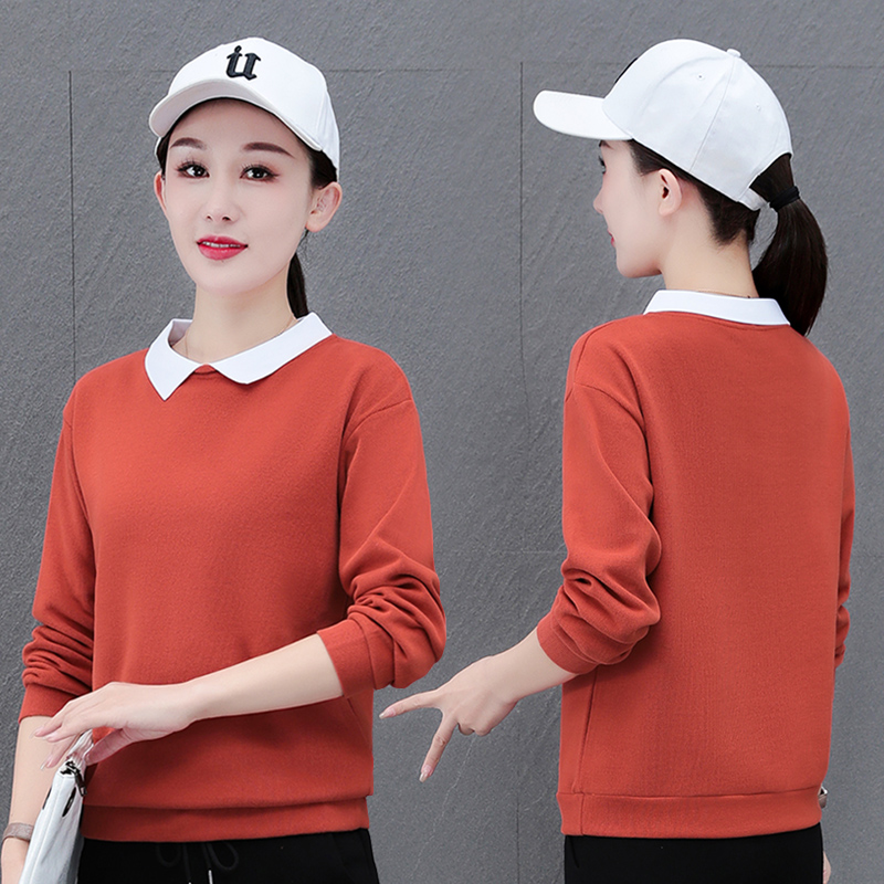 12694668.淘贝鼠秋冬新款女式时髦翻领简约百搭卫衣【淘贝鼠女装QD】