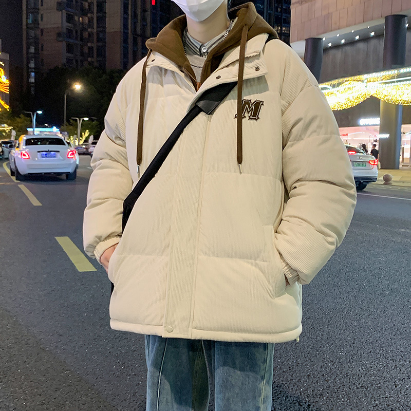 12721952.七玻威秋冬新款男款假两件潮牌宽松百搭情侣款棉服【七玻威男装QD】