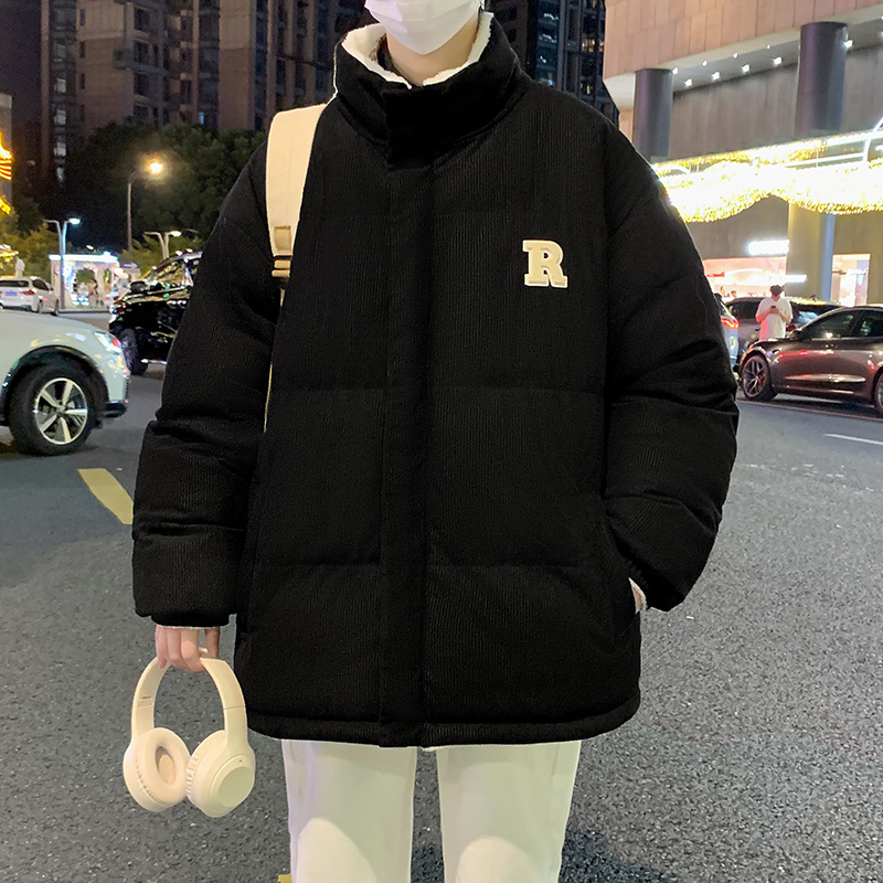 12721953.七玻威秋冬新款男款双面穿灯芯绒潮牌宽松百搭情侣款棉服【七玻威男装QD】
