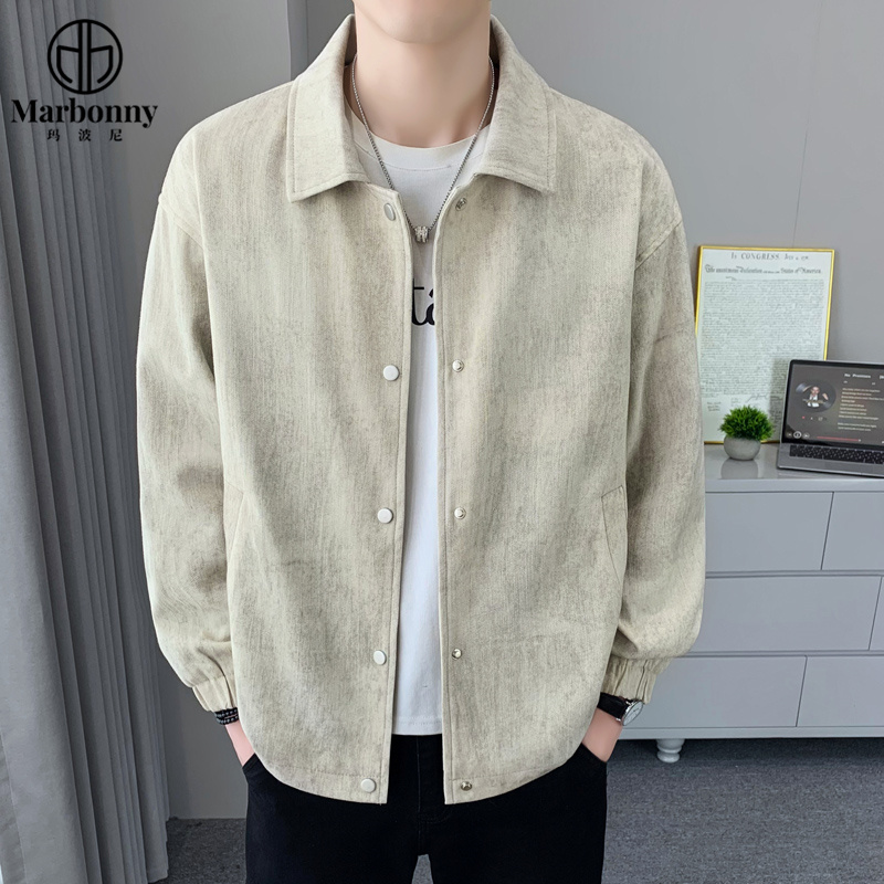 12733585.【玛波尼】男士春秋季翻领夹克潮流休闲外套