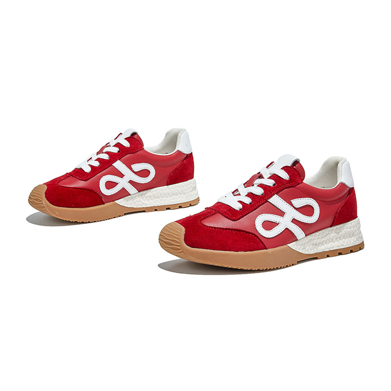 12746698.墨斯本真皮德训鞋女鞋新款厚底增高鞋百搭运动鞋休闲鞋潮酷小白鞋女款12288
