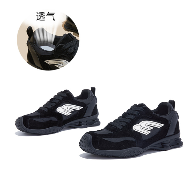 12746711.墨斯本头层牛皮德训鞋女新款平底运动阿甘鞋休闲复古小白鞋百搭鞋子女款12291
