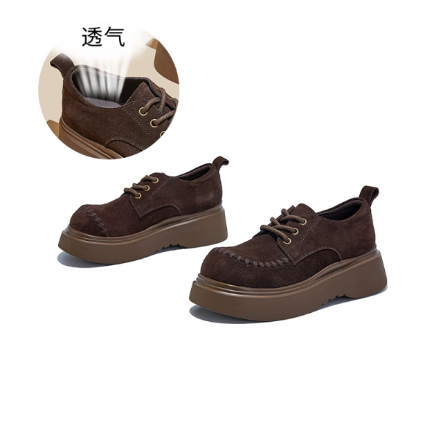 12746705.墨斯本发泡底真皮时装单鞋新款女鞋设计感小众休闲通勤小白鞋女款12250