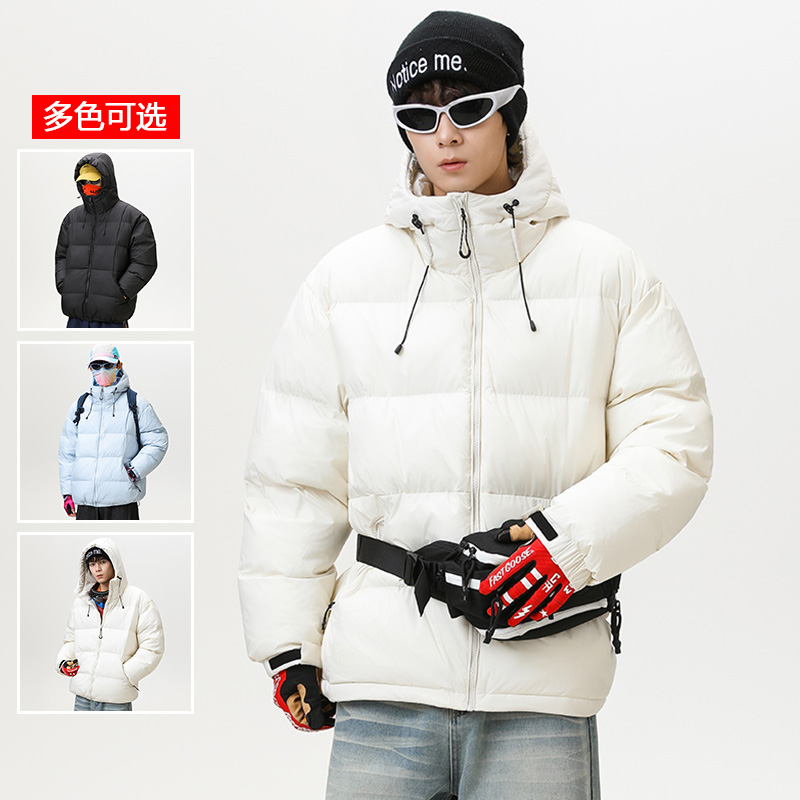 12744524.衣仕梵秋冬新款男式连帽面包服休闲潮流情侣款棉衣【衣仕梵男装QD】