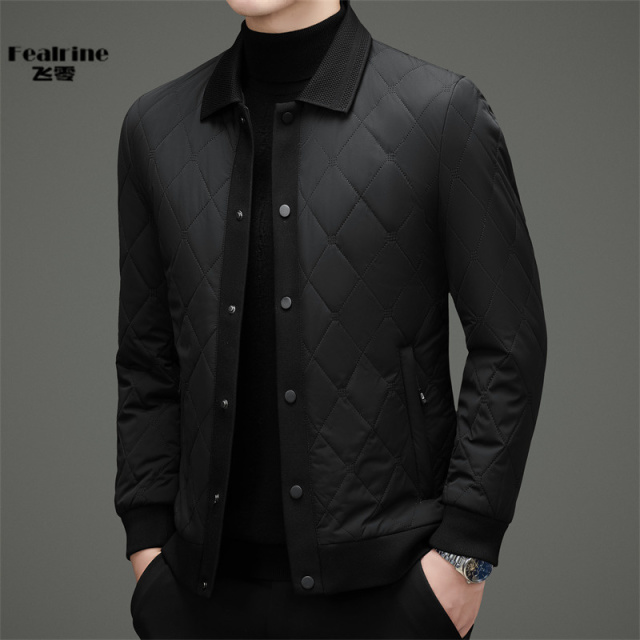 12745293.【飞零】高端棉服男士秋冬新款轻薄保暖翻领夹克棉袄男装休闲百搭棉衣外套