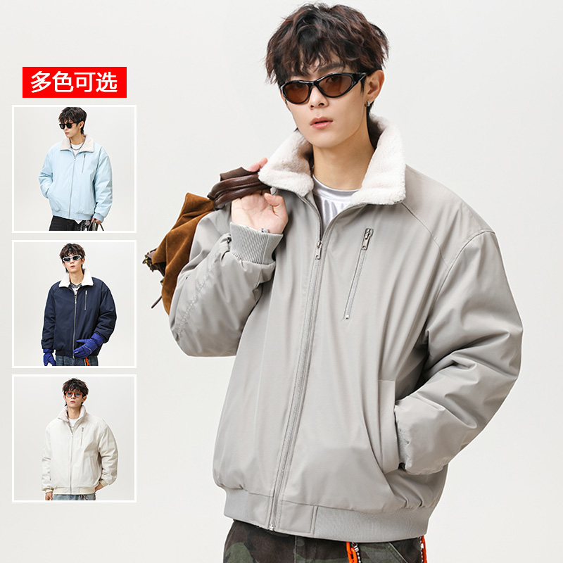 12744517.衣仕梵秋冬新款男式复古翻领美式潮流情侣款棉衣【衣仕梵男装QD】