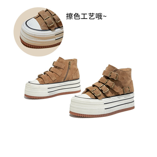 12746695.墨斯本头层牛皮高帮小白鞋女新款运动擦色女鞋厚底增高休闲板鞋女款12259