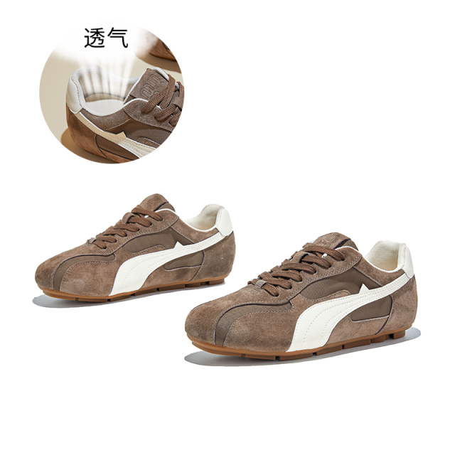 12746706.墨斯本乌拉草猪皮鞋垫真皮德训鞋女鞋鞋子休闲平底运动阿甘鞋潮酷女款12273