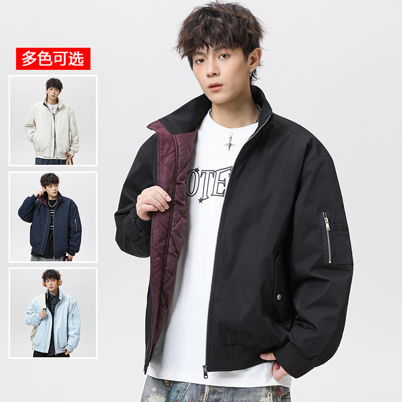 12744531.衣仕梵秋冬新款男式短款美式宽松潮流情侣款棉衣【衣仕梵男装QD】
