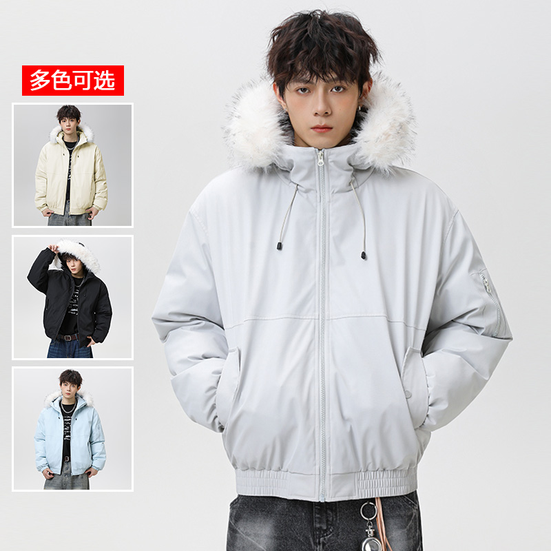 12744516.衣仕梵秋冬新款男式毛领短款美式机能风保暖棉衣【衣仕梵男装QD】
