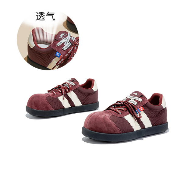 12746691.墨斯本卡皮巴拉鞋头真皮德训鞋女鞋新款鞋子女平底运动鞋阿甘鞋女款12205