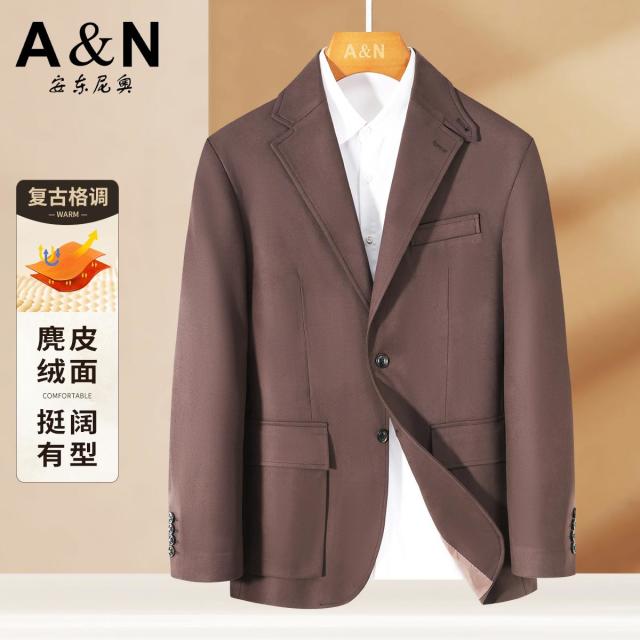 12763095.【麂皮绒西装】复古休闲西服男秋季耐穿易打理高级感单西装外套