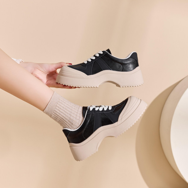 12768075.早厚底复古老爹鞋女增高通勤女鞋百搭运动鞋