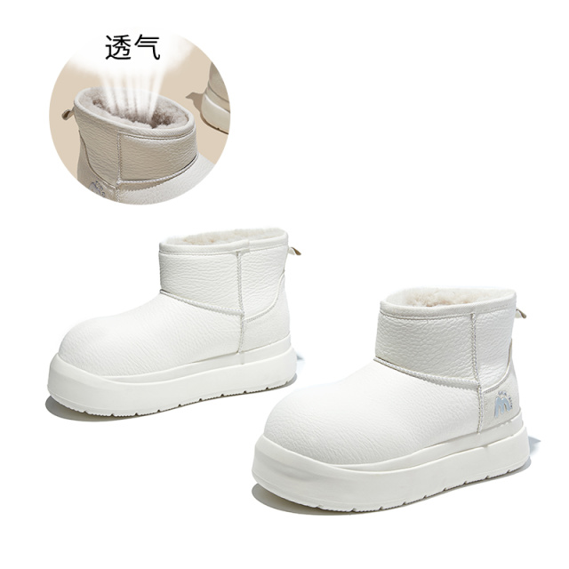 12773519.墨斯本发泡底内增高7cm真皮卡皮巴拉雪地靴女新款棉鞋厚底女靴女款12306