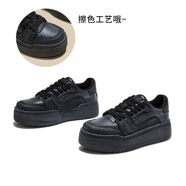 12773512.墨斯本真皮小白鞋新款轻奢高级感单鞋厚底舒适板鞋女女士休闲鞋潮流女款12368