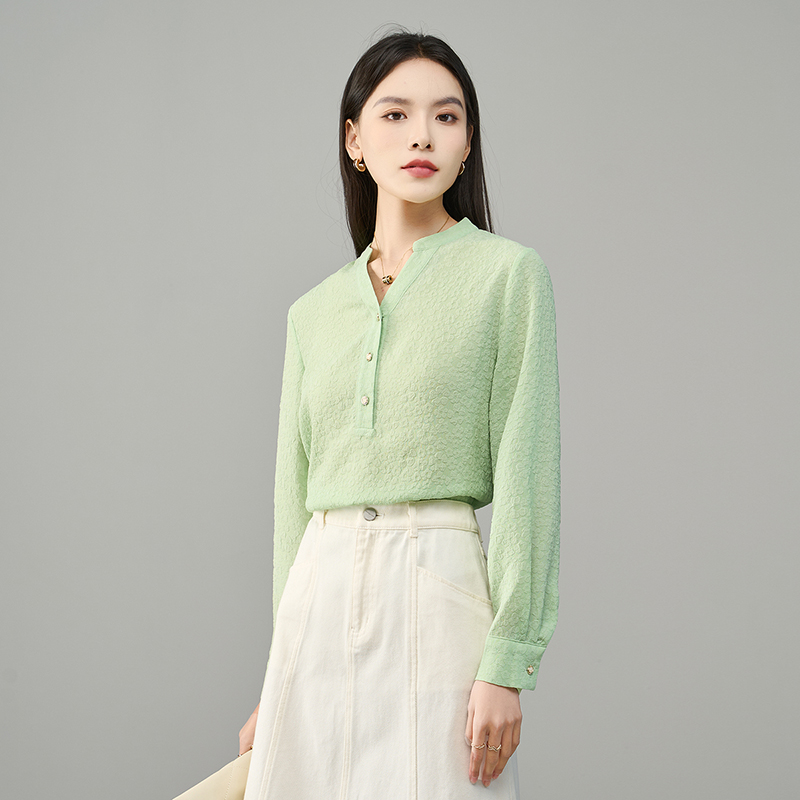 12786953.【娅丽达】法式优雅长袖衬衫女高级感百搭通勤衬衣女上衣