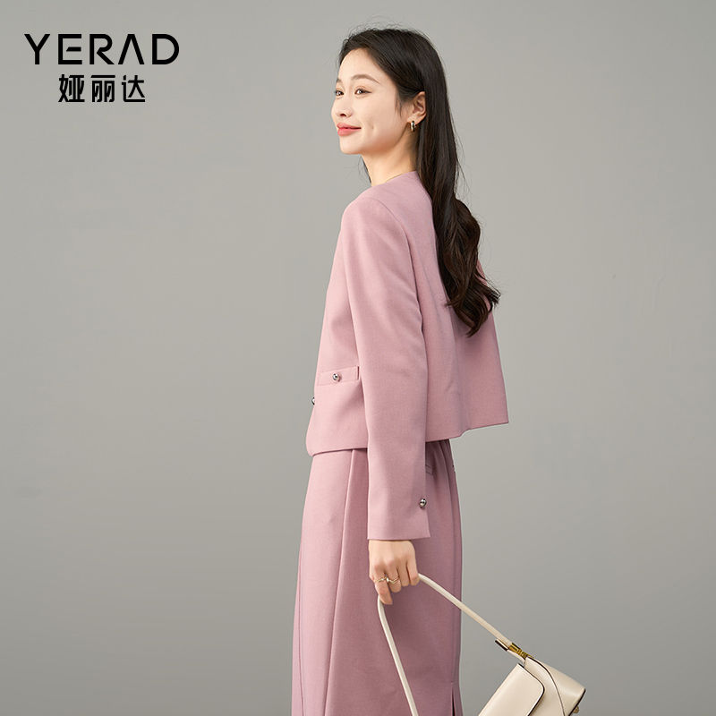 12787013.【娅丽达】高级感气质小香风外套女正肩轻熟休闲上衣