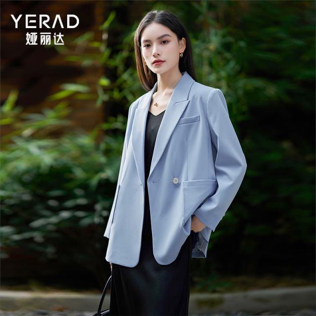 12786989.【娅丽达】高级感休闲西装外套女简约通勤百搭小西服女上衣