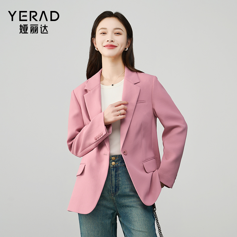12786984.【娅丽达】优雅高级感西装外套女简约质感通勤小西服女上衣
