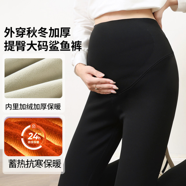 12807921.兔妈孕妇裤秋冬季加绒鲨鱼裤百搭打底裤外穿时尚孕妇装洋气小个子保暖